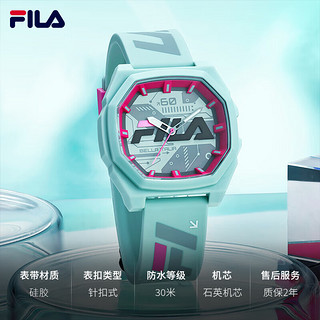 FILA 斐乐 手表女美式潮流手表男老爹硅胶撞色运动手表 FLM38-6491-007