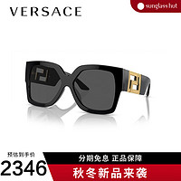 VERSACE（范思哲）太阳镜长方形女时尚墨镜眼镜0VE4402 深灰色镜片/黑色镜腿GB1/87 59