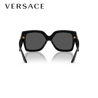 VERSACE（范思哲）太阳镜长方形女时尚墨镜眼镜0VE4402 深灰色镜片/黑色镜腿GB1/87 59