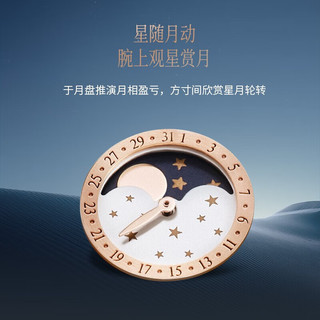 海鷗表（SEA-GULL）海鸥手表逐月云梦自动机械贝母盘面锆石表圈月相女表1136L 月相钢带310.15.1136L