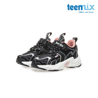 天美意（TEENMIX）天美意/Teenmix运动鞋女童保暖加绒2023冬皮面防滑耐磨跑步鞋  黑色  黑色 27