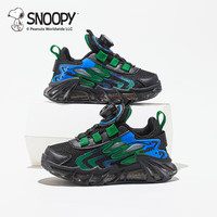 SNOOPY史努比童鞋儿童运动鞋耐磨减震时尚男女童轻便跑鞋2816黑绿30