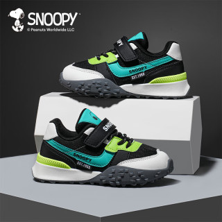 SNOOPY 史努比 童鞋男童运动鞋儿童耐磨登山鞋户外鞋2820黑米30