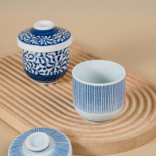 美浓烧（Mino Yaki）轻奢陶瓷小炖盅带盖隔水炖家用燕窝一人份汤盅蒸蛋鱼胶桃胶碗 菊花唐草