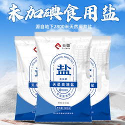 天渠 天然深井加碘无碘食用盐 300g*5包
