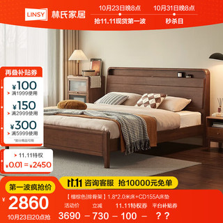  LINSY/林氏家居 床头储物 实木床+排骨架+床垫  【排骨架】实木床+床垫 1.8*2.0m