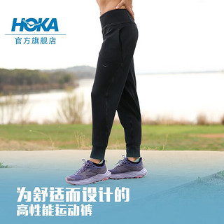 HOKA ONE ONE女士裸感针织长裤Elaro Knit Jogger柔软亲肤有弹力 黑色 XS