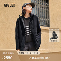 AIGLE艾高20C300户外保暖厚款全拉链抓绒衣女士外套 黑色 AR412 42