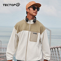 TECTOP 探拓 抓绒衣 防风保暖登山款抓绒外套 馥月白 M