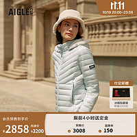 AIGLE艾高20WR防泼水户外保暖轻量鹅绒羽绒服外套女 冰透蓝 AQ222 40(170/92A)