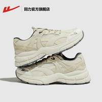 回力老爹鞋女2023增高女鞋增高跑步鞋子女休闲运动鞋女ML 米黄 35