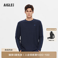 AIGLE艾高POLARTEC舒适保暖户外圆领针织上衣男士 帝国深蓝 AW032 M(175/92A)