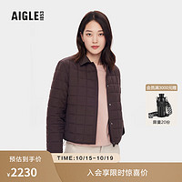 AIGLE艾高秋WR防泼水户外休闲短款保暖棉服女士外套 乌木棕 AO439（季节） 38(165/88A)