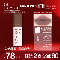 INTO YOU 心慕与你 冷感系列唇颊两用唇泥哑光口红CL04极低灰 2g