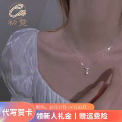 初霓 999足银精灵眼泪水滴项链吊坠送女友生日礼物高级感锁骨链轻奢 足银项链+证书+品牌礼盒