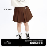little MO&Co.little moco童装装女童pu皮百褶短裙半身裙子KBC3SKT005 深棕色 155/64