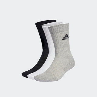 adidas阿迪达斯男女舒适运动袜子IA3951 中麻灰/白色/黑色/黑色 L