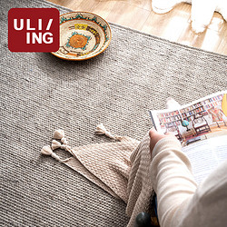 优立地毯 家用印度进口手工羊毛地毯客厅素色卧室地毯 原生物03-300*400cm