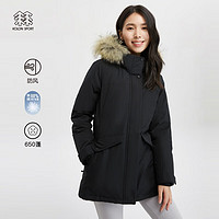 KOLON SPORT可隆女羽绒夹克户外防风防水中量鹅绒服 黑色BK 155/XS