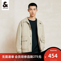 杰克·琼斯(JACK&JONES)秋季男装潮流宽松版短款上衣棉外套商务夹克棉衣休闲棉服男 卡其色-E11 185/104A/XL