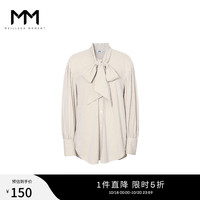 麦檬MM商场同款长袖通勤气质松弛感棉质系带卡其衬衫女5D2220031 卡其色 165/88A/L