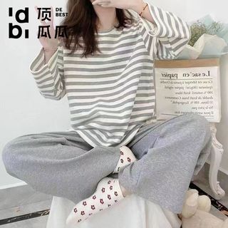 顶瓜瓜 睡衣女士春秋季长袖纯棉冬天100%全棉大码家居服