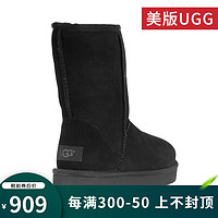 UGG 美版长筒雪地靴女士保暖防水防滑耐磨 黑色 36