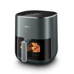 supor苏泊尔双热源空气炸锅免翻面多功能智能电炸锅5l容量可视