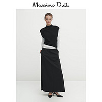秋季 Massimo Dutti2023女装小香风气质优雅黑色內搭正肩高领针织背心 05679552800
