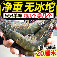 冰鲜部族新鲜青岛大虾液氮氮气冻海水3斤14-17厘米