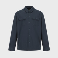 Massimo Dutti 男士棉质多口袋纽扣立领长袖休闲外套
