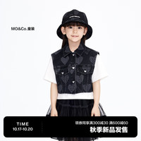 little MO&Co.little moco童装装女童纯棉牛仔背心马甲夹克KBC3JKT002 牛仔黑色 110/56