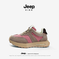 Jeep 吉普 女童运动鞋软底板鞋休闲童鞋儿童阿甘鞋 粉色29
