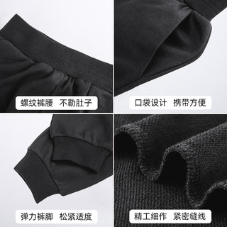 真维斯男童秋装套装儿童秋季童装大童春秋款休闲时尚卫衣卫裤两件套 石墨灰 J方框舞狮+黑 舞狮中国X 100