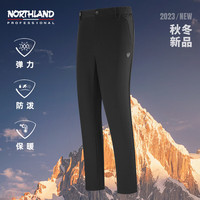 诺诗兰秋冬户外徒步露营防泼保暖女士休闲运动软壳长裤 纯黑色 160/S 