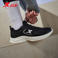 XTEP 特步 棉鞋男休闲运动鞋秋冬保暖877419370019 黑/帆白 42