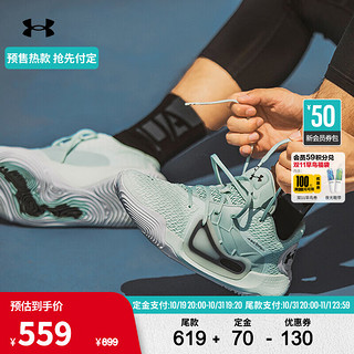 安德玛（UNDERARMOUR）秋冬Anatomix Spawn 2男女同款运动篮球鞋3022626 蓝色404 44