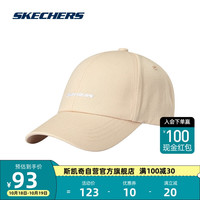 斯凯奇Skechers春季男女同款棒球帽遮阳帽L123U115 米色11201 均码