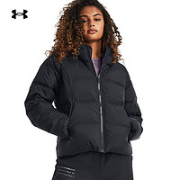 安德玛 UNDERARMOUR）秋冬ColdGear Infrared女子短款训练运动鸭绒羽绒服1378861 黑色001 L