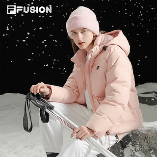 FILA FUSION斐乐潮牌羽绒服女时尚宽松保暖连帽上衣 香薰粉-PK 175/92A/XL