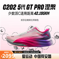 ANTA 安踏 C202 5代 GT PRO丨运动鞋男鞋氮科技马拉松竞速碳板跑步鞋子男 纸莎白/糖果红/草紫色-1 37.5码