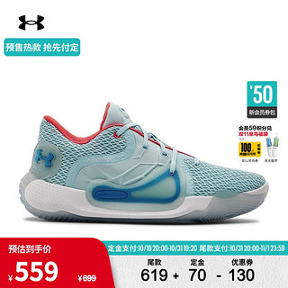 安德玛（UNDERARMOUR）秋冬Anatomix Spawn 2男女同款运动篮球鞋3022626 蓝色401 41