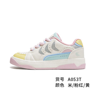 飞跃（Feiyue）板鞋女鞋冬撞色时尚运动休闲鞋子女士舒适百搭女鞋053 米/粉红/黄 35码