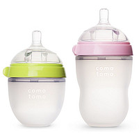 88VIP：comotomo 硅胶奶瓶套装 2只装 250ml 粉色 3-6月+150ml 绿色  3月+