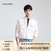 Calvin Klein  Jeans男士简约棉质贴袋纽扣翻领单夹克外套40QM109 FPU-云母白 L