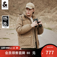 杰克·琼斯(JACK&JONES)冬季男装潮流百搭日常时尚保暖个性老花字母防风羽绒服男士外套 橡木棕-E11 185/104A/XL