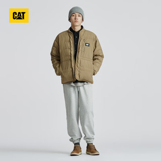 CAT 卡特彼勒 卡特男士户外休闲侧插口袋棒球领轻薄短款羽绒服 浅卡其 L