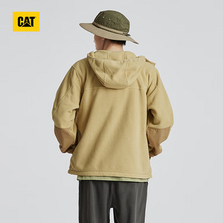 CAT 卡特彼勒 卡特户外摇粒绒布袋设计保暖连帽厚夹克 浅卡其色 S