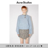 Acne Studios女士秋冬 简约蓬松毛绒马海毛圆领长袖上衣针织衫毛衣A60460 丹宁蓝 XXS