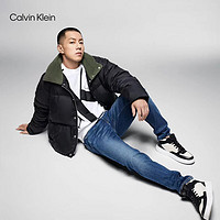 Calvin Klein Jeans男复古撞色拼接印花运动板鞋YM00779 00W-太空黑/乳白色 41